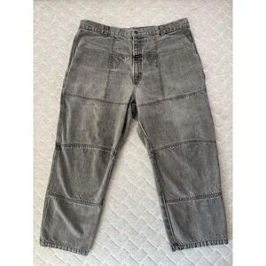 Marithe Francois‎ Girbaud Jeans Mens 40x32 Gray Panel Denim Baggy Patch Pocket